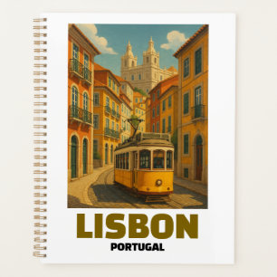 Agenda Escena callejera retro del tranvía vintage Lisboa 