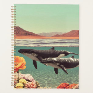 Agenda Escena Surrealista Del Océano Con Ballenas Y Coral
