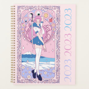 Agenda Escolar japonesa de anime rosa Art Nouveau Illustr