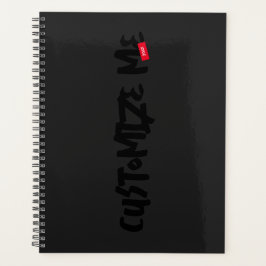 Agenda Escritura a mano del marcador de tono negro