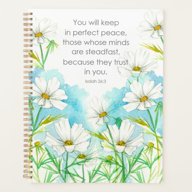 Agenda Escritura Religiosa Margaritas Flores Blancas Isaí (Anverso)
