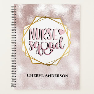 Agenda Escuadrón de enfermería DIY nombre shimmer chisp