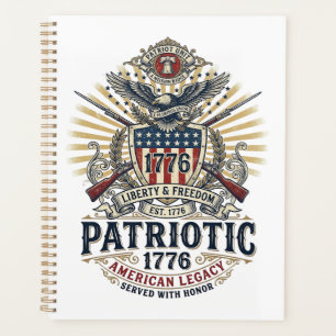 Agenda Escudo de batalla patriótico 1776 Símbolo inspirad