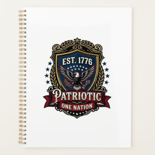Agenda Escudo de batalla patriótico 1776 Símbolo inspirad