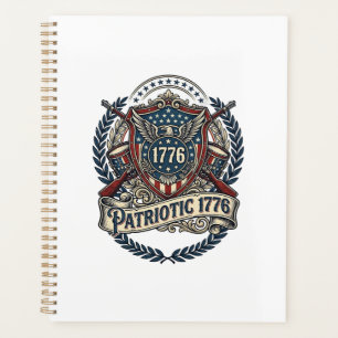 Agenda Escudo de batalla patriótico 1776 Símbolo inspirad
