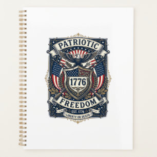 Agenda Escudo de batalla patriótico 1776 Símbolo inspirad