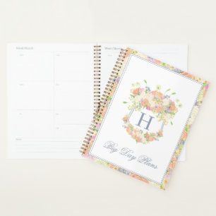 Agenda Escudo de Fiesta de acuarela Floral Garden