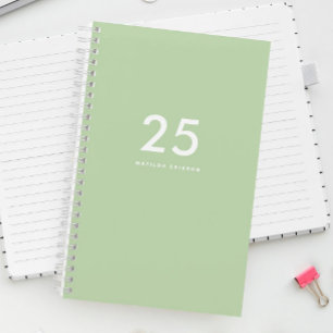Agenda Escuela Cuidada Girly Light Green Name