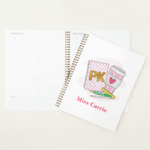 Agenda Escuela Preescolar Pink Pre Kindergarten personali