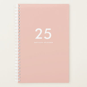 Agenda Escuela rosa de nombre corto