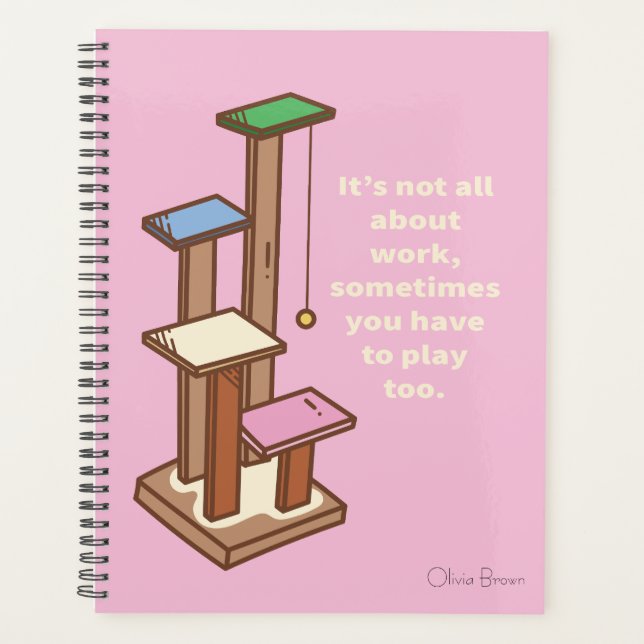 Agenda Ese gato de la vida rosada de la torre del gato co (Anverso)