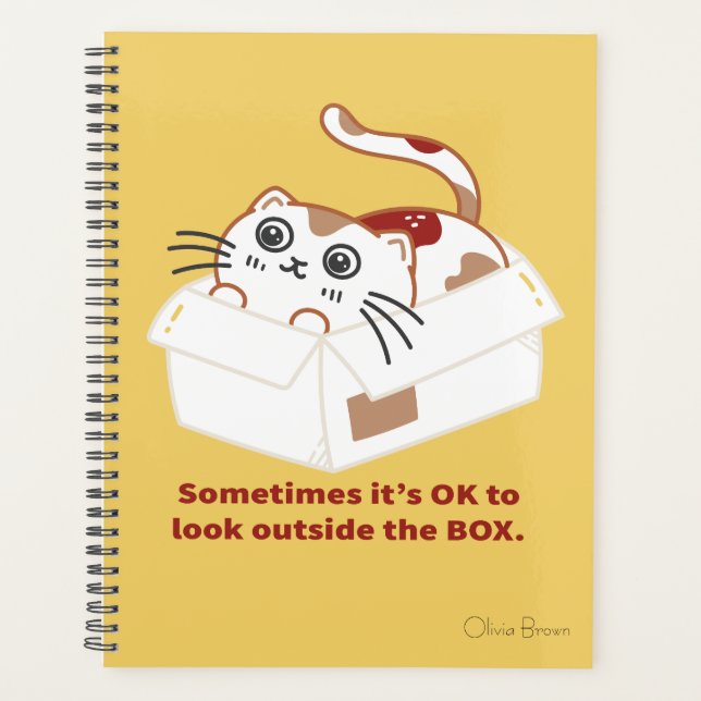 Agenda Ese gato vivo en una caja con nombre (Anverso)