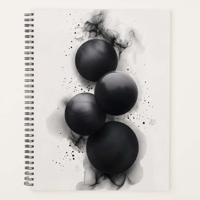 Agenda Esferas Negras Arte Abstracto Moderno (Anverso)