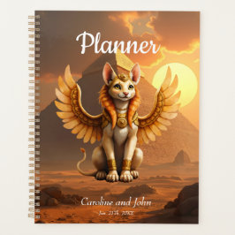 Agenda Esfinge De Gato Aguila Mística - Arte De Fantasía 