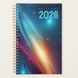 Agenda Espacio Cósmico Abstracto Futurista de Neón Brilla