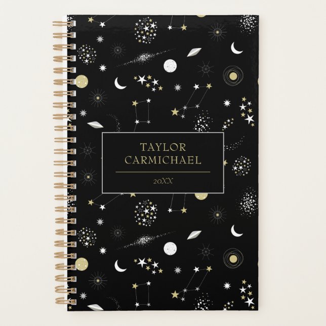 Agenda Espacio de galaxias Black Gold Stars (Anverso)
