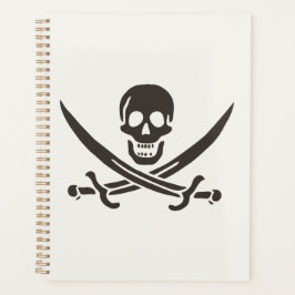 Agenda Espadas de cráneo de obsidiana Bandera pirata de C