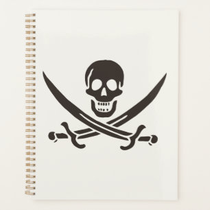 Agenda Espadas de cráneo de obsidiana Bandera pirata de C