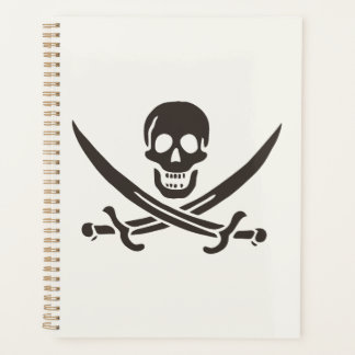Agenda Espadas de cráneo de obsidiana Bandera pirata de C