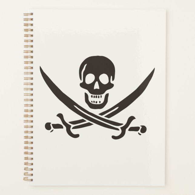 Agenda Espadas de cráneo de obsidiana Bandera pirata de C (Anverso)