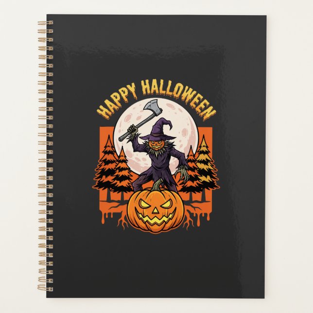 Agenda Espantapájaros Feliz Halloween Jack O Linterna Vec (Anverso)