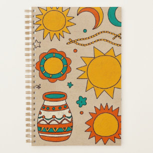 Agenda Espectaculares Patrones bohemios, soles dibujados