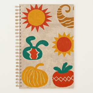 Agenda Espectaculares Patrones bohemios, soles dibujados