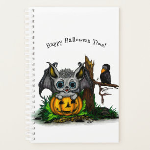Agenda Esperando Halloween , Cute Bat y Raven