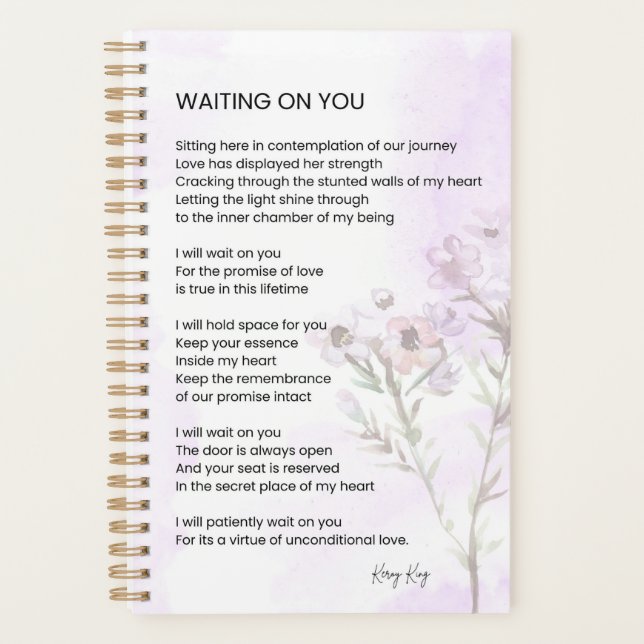 Agenda Esperando tu amor poesía (Anverso)