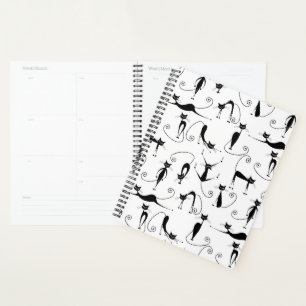 Agenda Espinoso patrón de gato negro