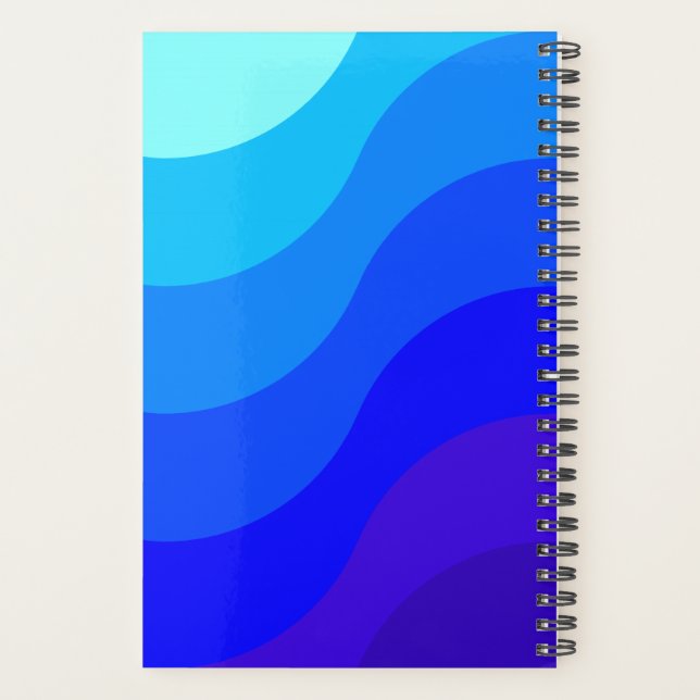 Agenda Espiral com Foto Desenho Degrade Azul (Reverso)