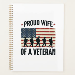 Agenda Esposa orgullosa de un diseño de camiseta patrióti