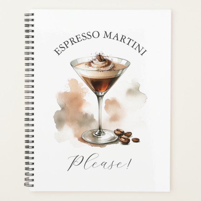 Agenda Espresso Martini Por Favor Toco Cóctel Tema (Anverso)
