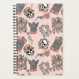 Agenda Esqueleto floral rosado