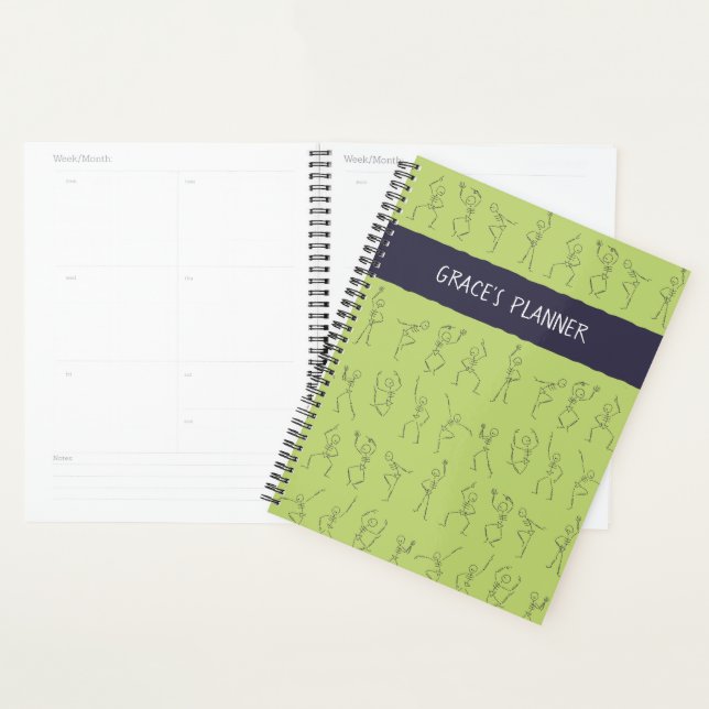 Agenda Esqueleto Planner de danza - verde (Demostración)