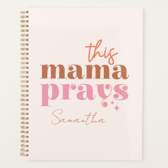 Agenda Esta mamá reza - Diseño rústico de Boho (Anverso)