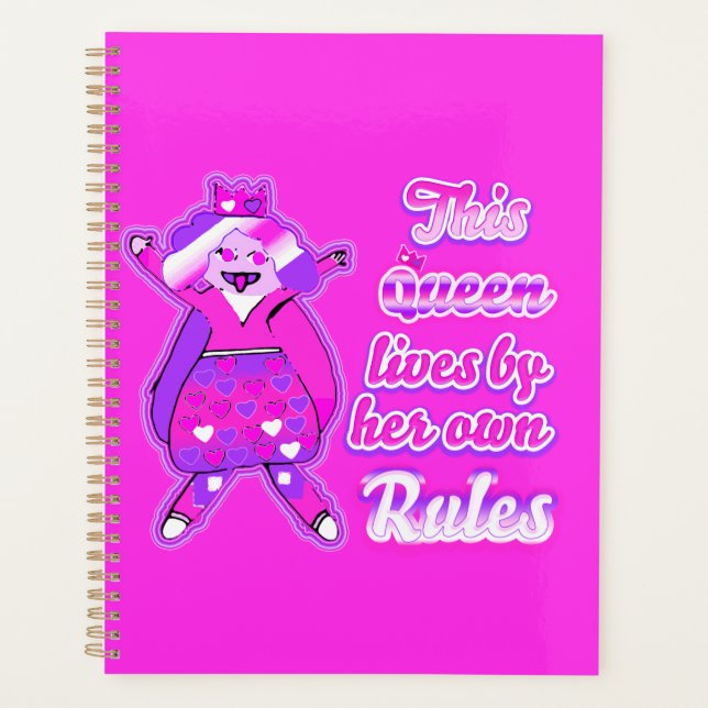 Agenda Esta reina nunca sigue las reglas rosas (Anverso)