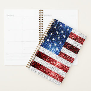 Agenda Estados Unidos bandera azul rojo brillante purpuri