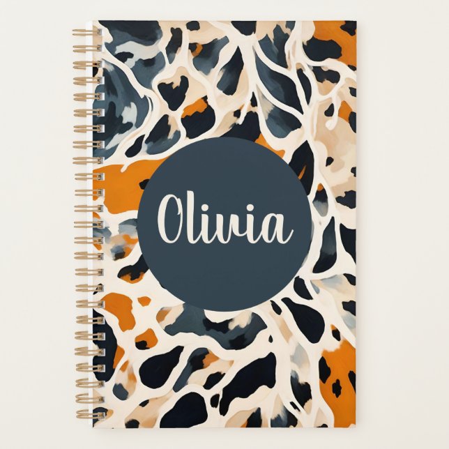 Agenda Estampa de animal jirafa personalizada (Anverso)