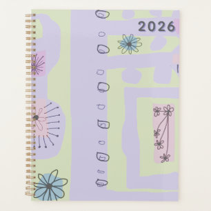 Agenda Estampa étnica de calcomanía floral púrpura claro