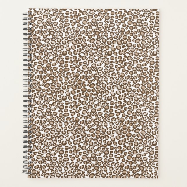 Agenda Estampado de leopardo marrón chocolate (Anverso)