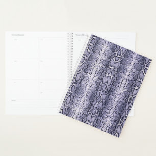 Agenda Estampado de piel de serpiente púrpura