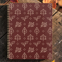 Agenda Estampado gráfico simple de hojas de otoño en burg