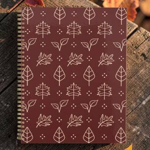 Agenda Estampado gráfico simple de hojas de otoño en burg