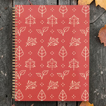 Estampado gráfico simple de hojas de otoño en rojo