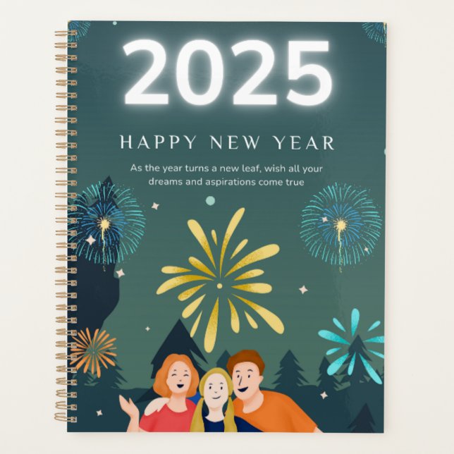 Agenda Estándar (8,5" x 11"), cubierta dura, espiral negr (Anverso)