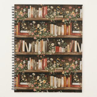 Agenda Estanterías con flores y libros