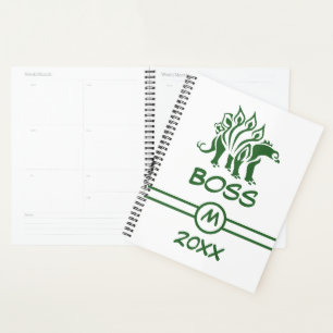Agenda Estegosaurio verde forestal de dinosaurio