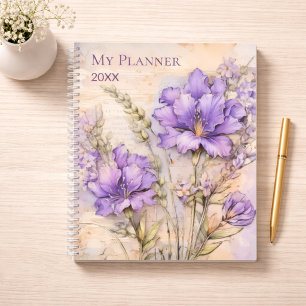 Agenda Estética de Flor Silvestre Púrpura Diario Semanal