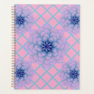 Agenda Estética de Patrón Floral Morado Azul Pastel Sin C
